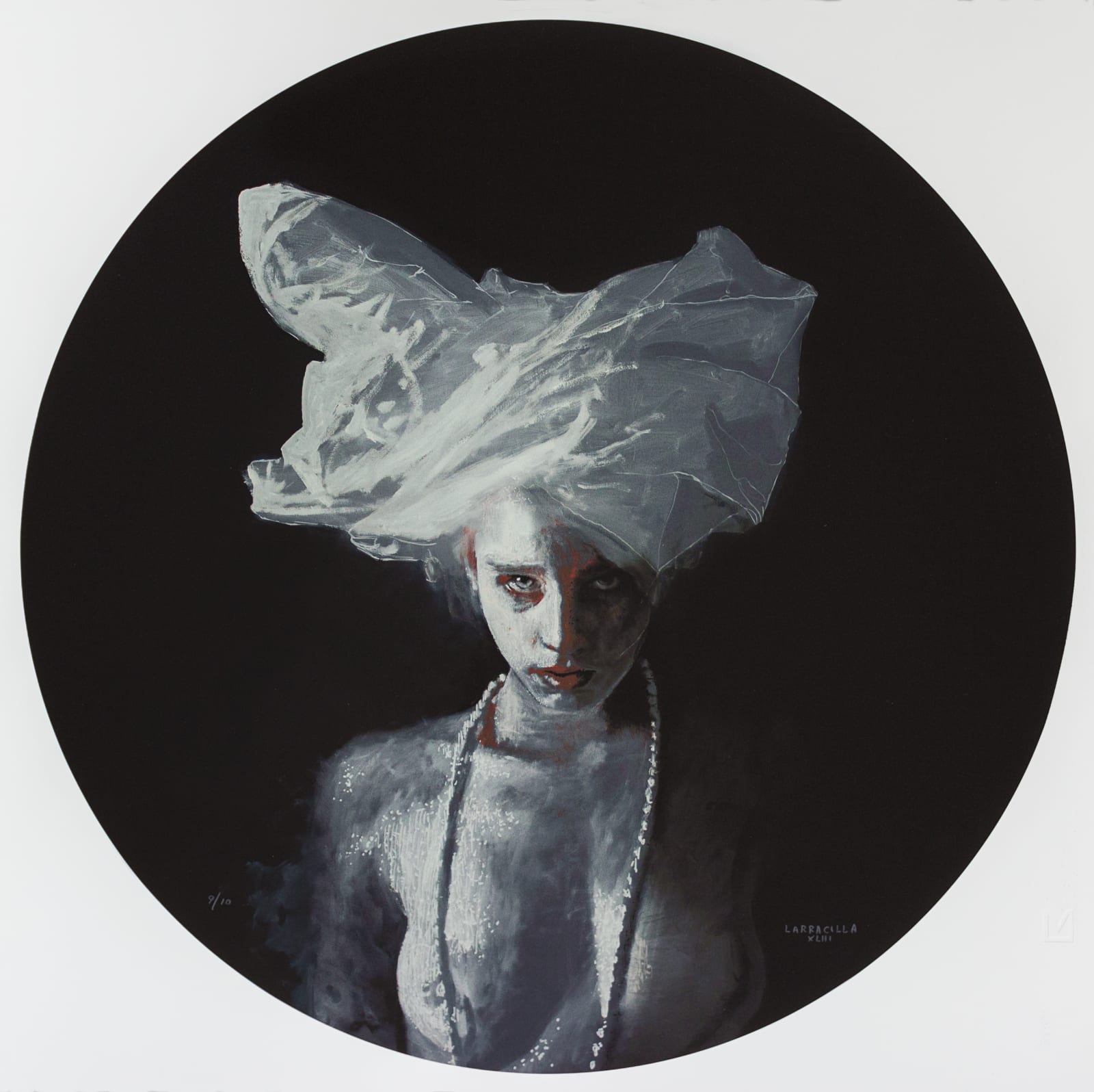 Carlos Larracilla, Muchacha con turbante y perlas, 2019