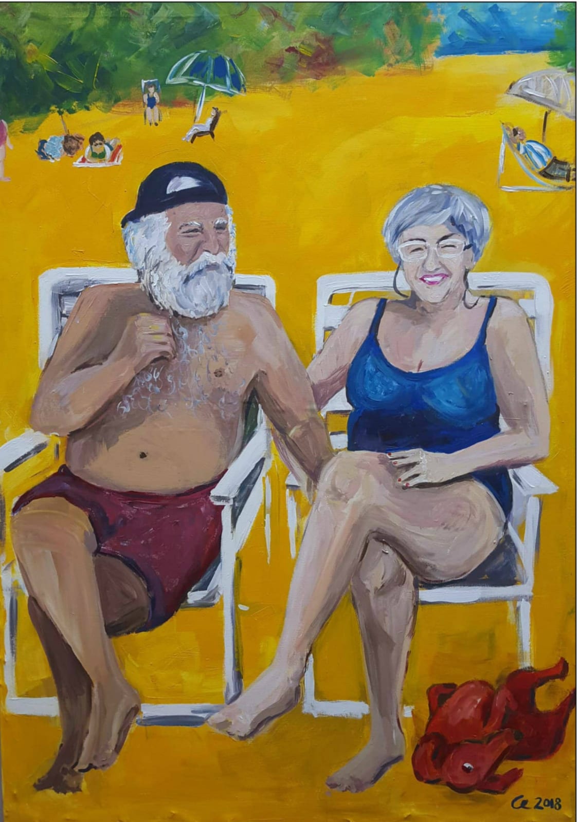 Cynthia Eisenberg, 'Carlos y Olga en la playa', 2018
