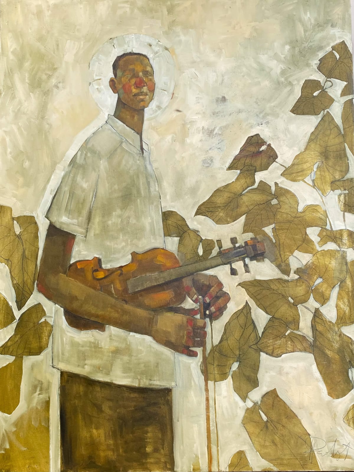 Olivia Mae Pendergast, Magutu holding his Violin, 2023