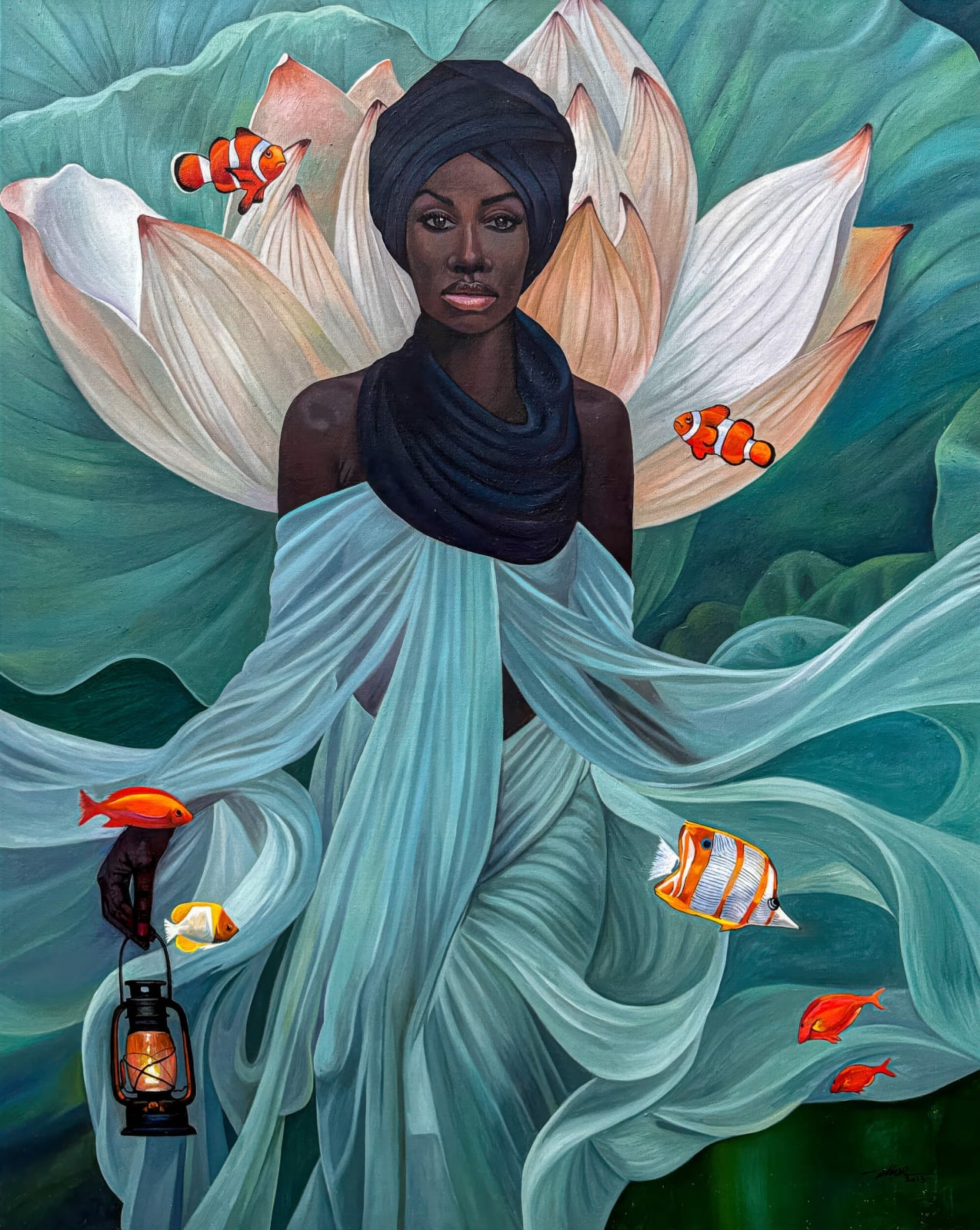 Moses ZIBOR, A woman and her lamp, 2023