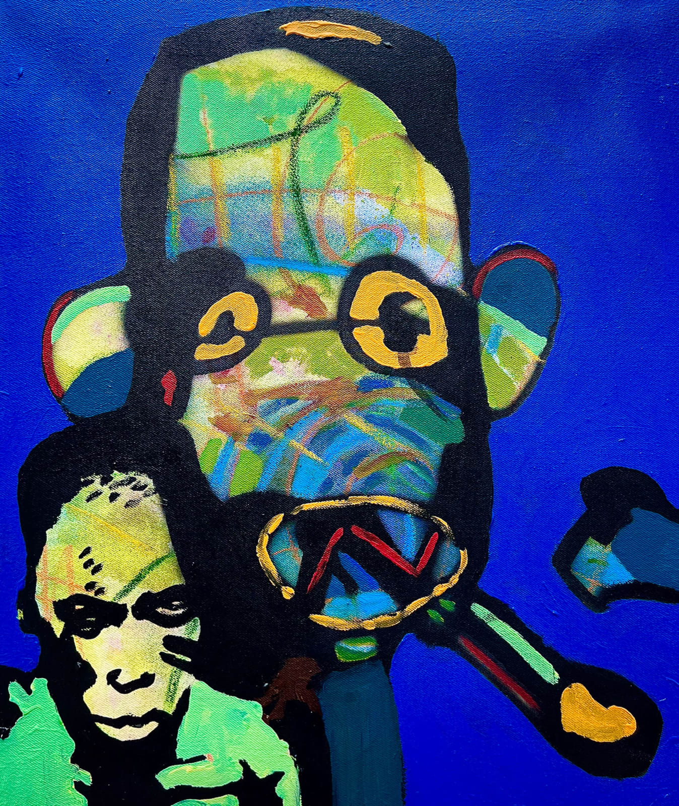 Aboudia, ABOUDIA X JACOBLEU : Portrait 1, 2023