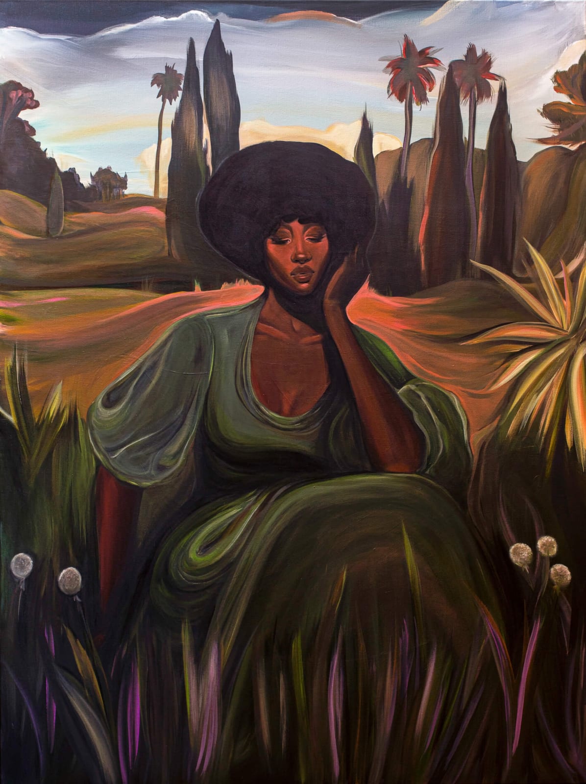 Megan Gabrielle Harris - Her Idyll - 2022 - 48inches H x 36 inches W - Acrylic on canvas