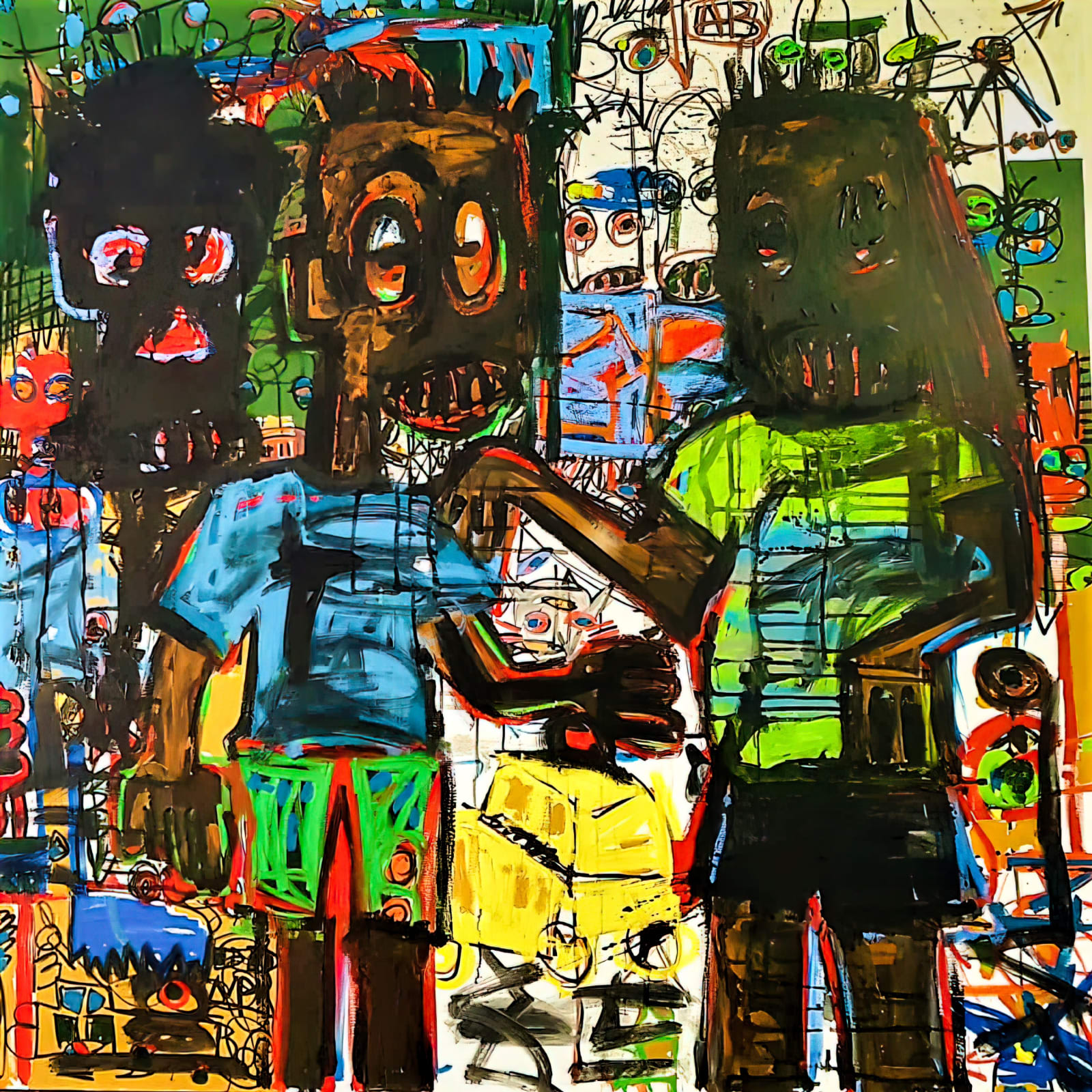 Aboudia, Les deux amis, 2018