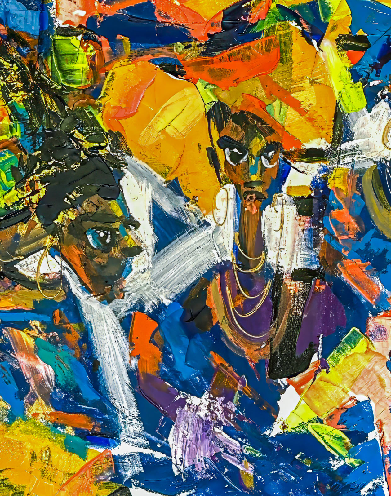 Larry Otoo, Blues and Oranges, 2022