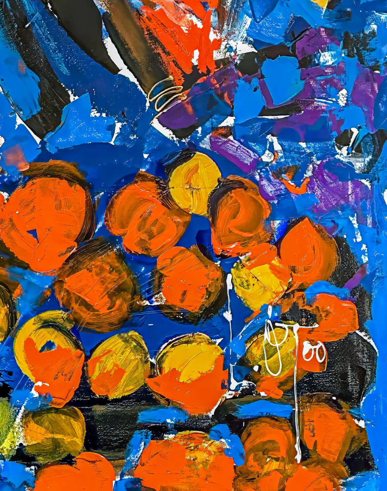 Larry Otoo, Blues and Oranges, 2022