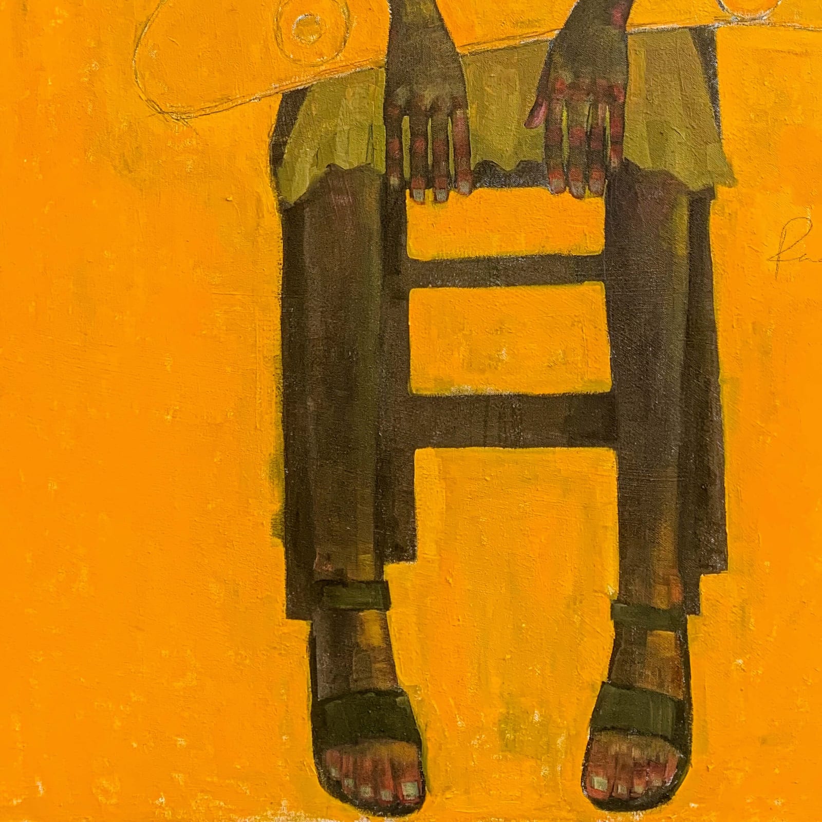 Olivia Mae Pendergast, Mary with Skateboard in Orange, 2021