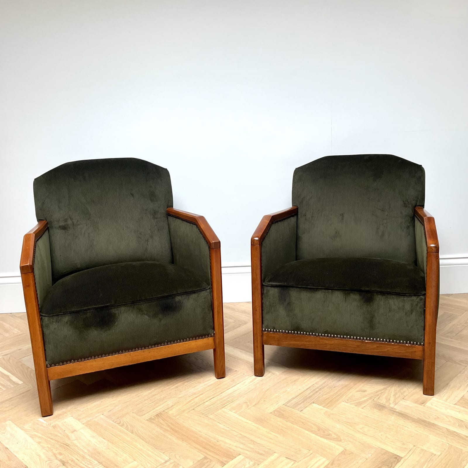 French, A Pair of Art Deco Armchairs, Circa 1940s