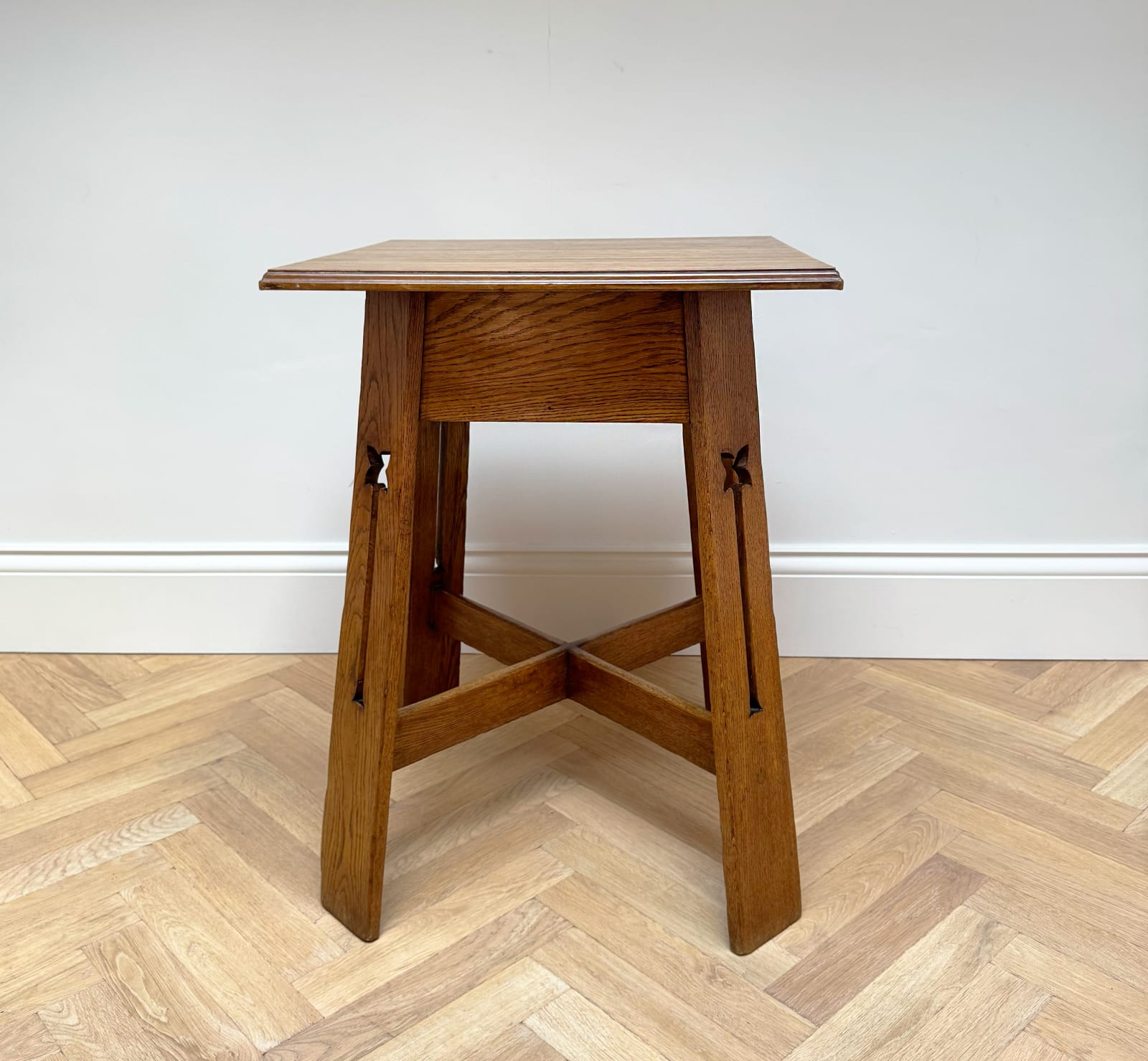 English, A Square Oak Side Table, Circa 1940s