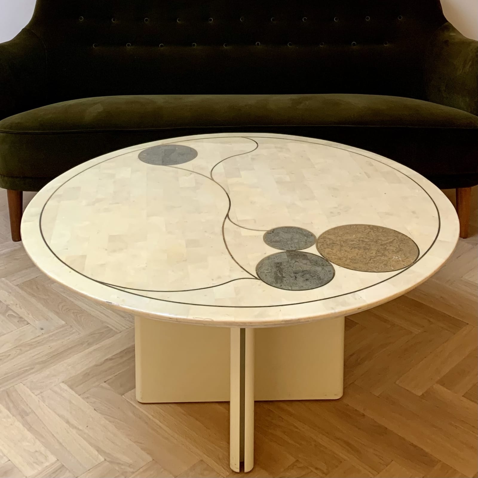 Italian, A Circular Lacquer Coffee Table, Circa 1970s