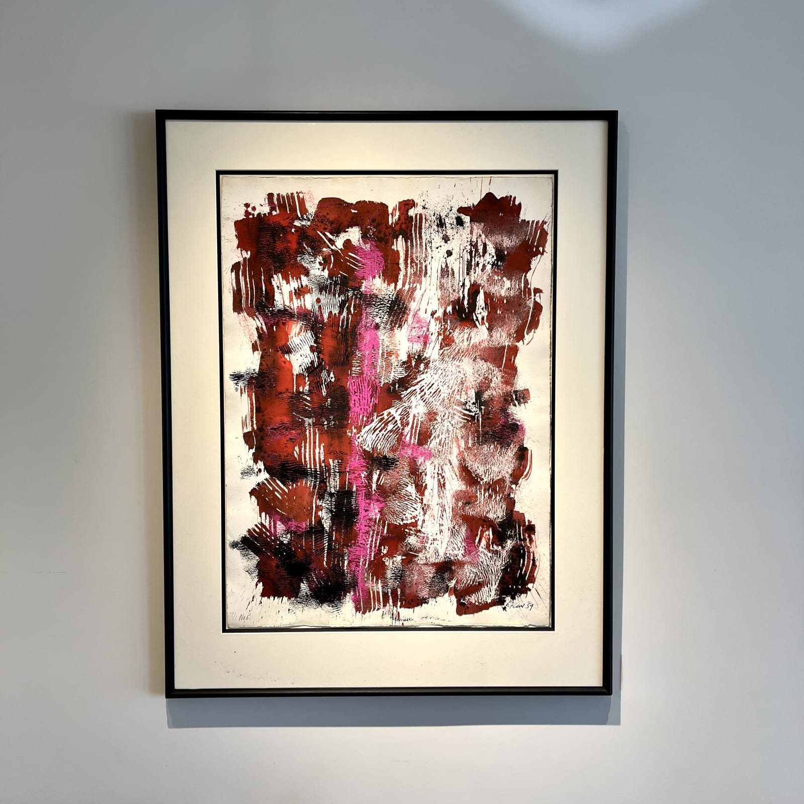 William Gear, Pink and Red Verticals, 1959