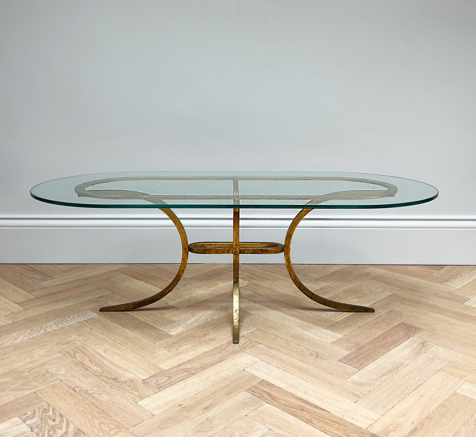 Robert Thibier, A Glass and Metal Coffee Table, 20th century
