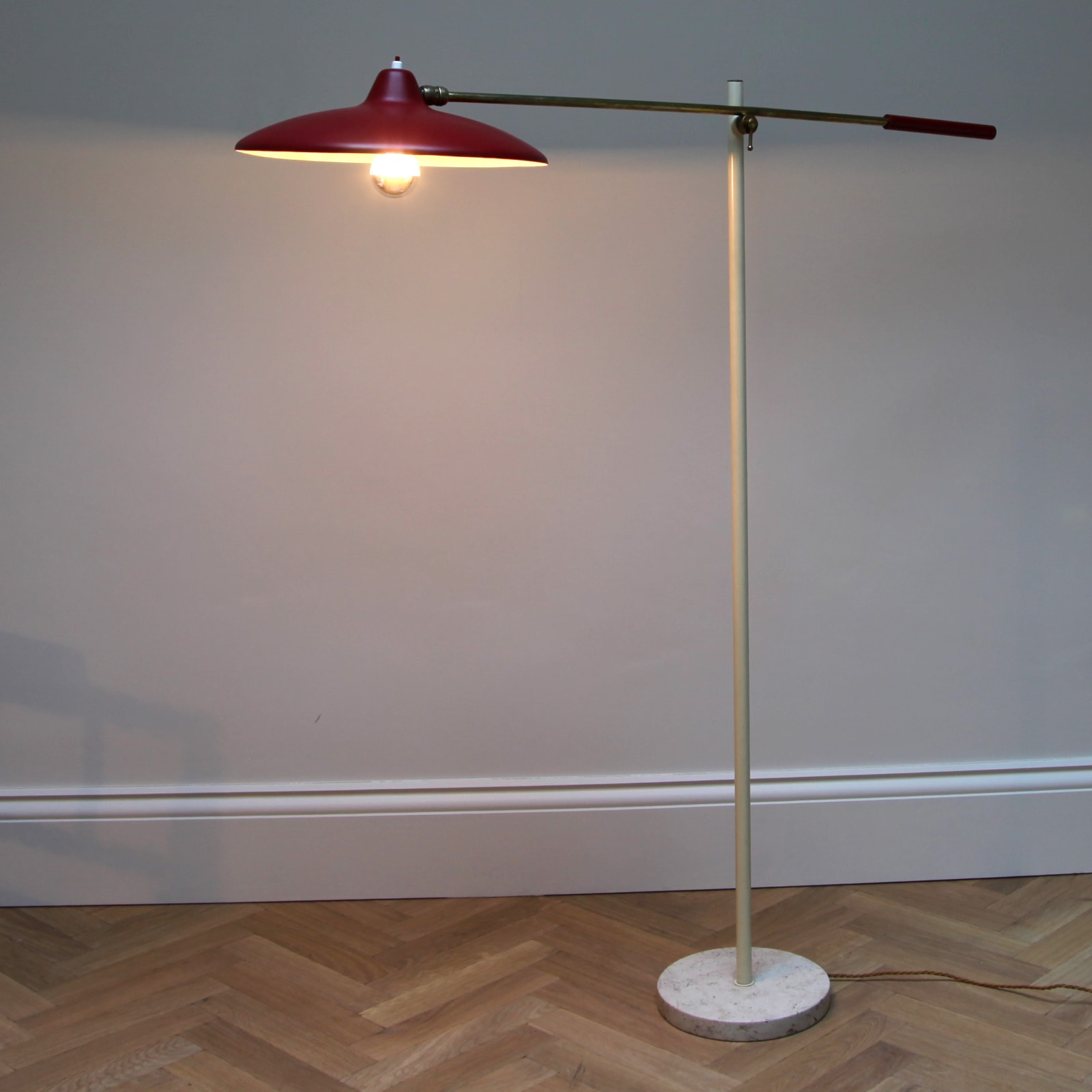 Stilnovo, A Red Floor Lamp, Circa 1950s