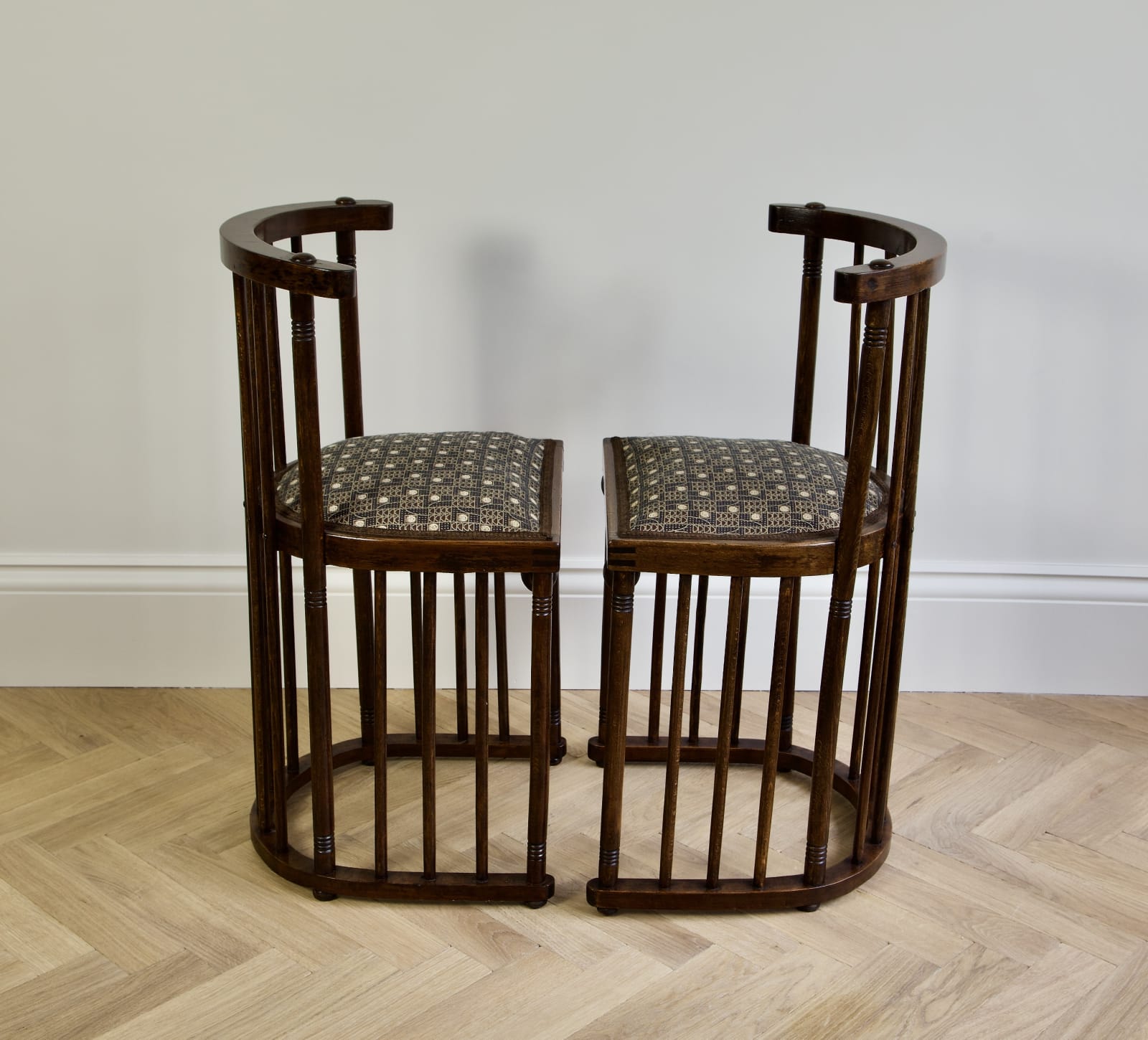 Josef Hoffman, A Pair of Small Cabaret Fledermaus Chairs, Circa 1910