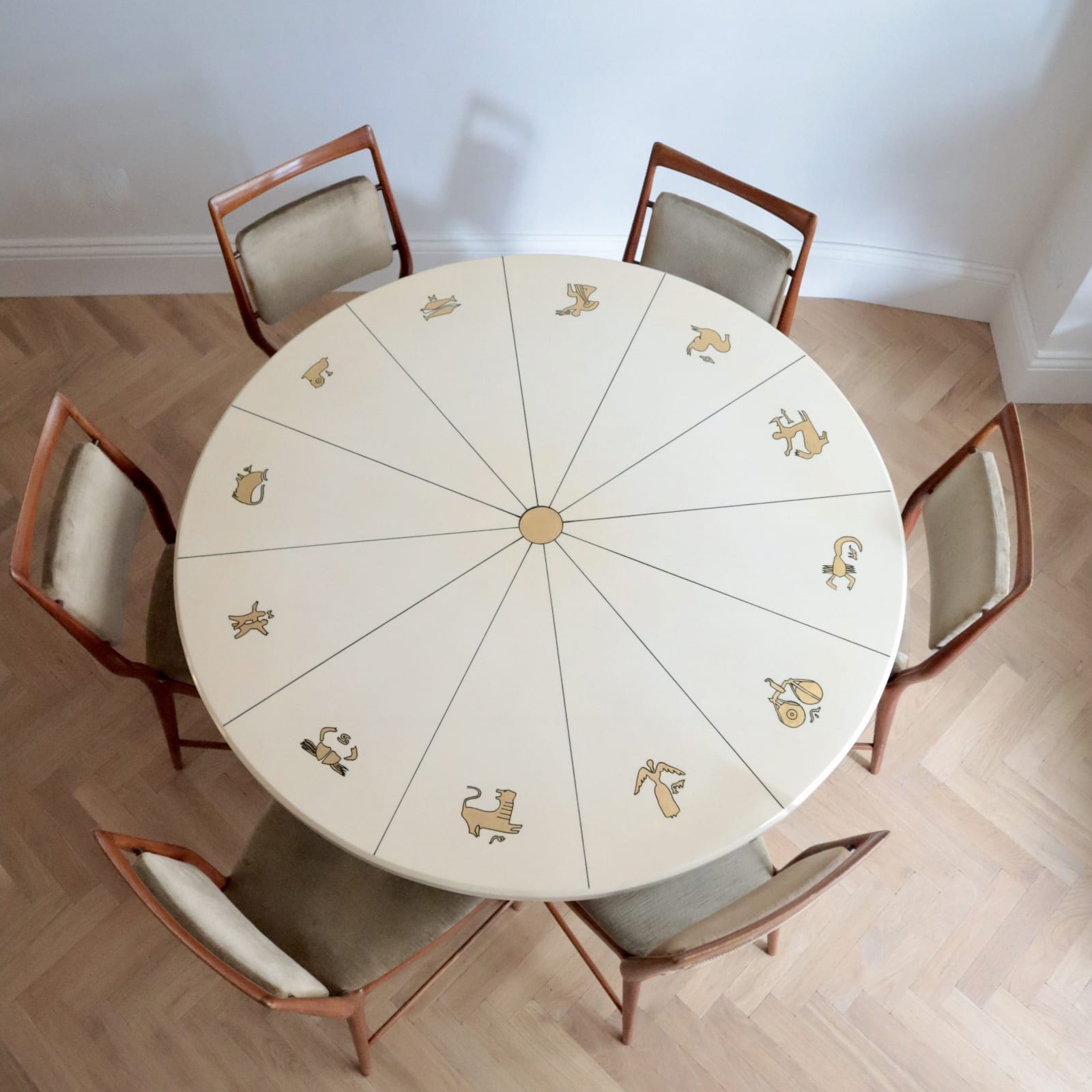 Italian, A Lacquer Zodiac Centre Table, Circa 1950s