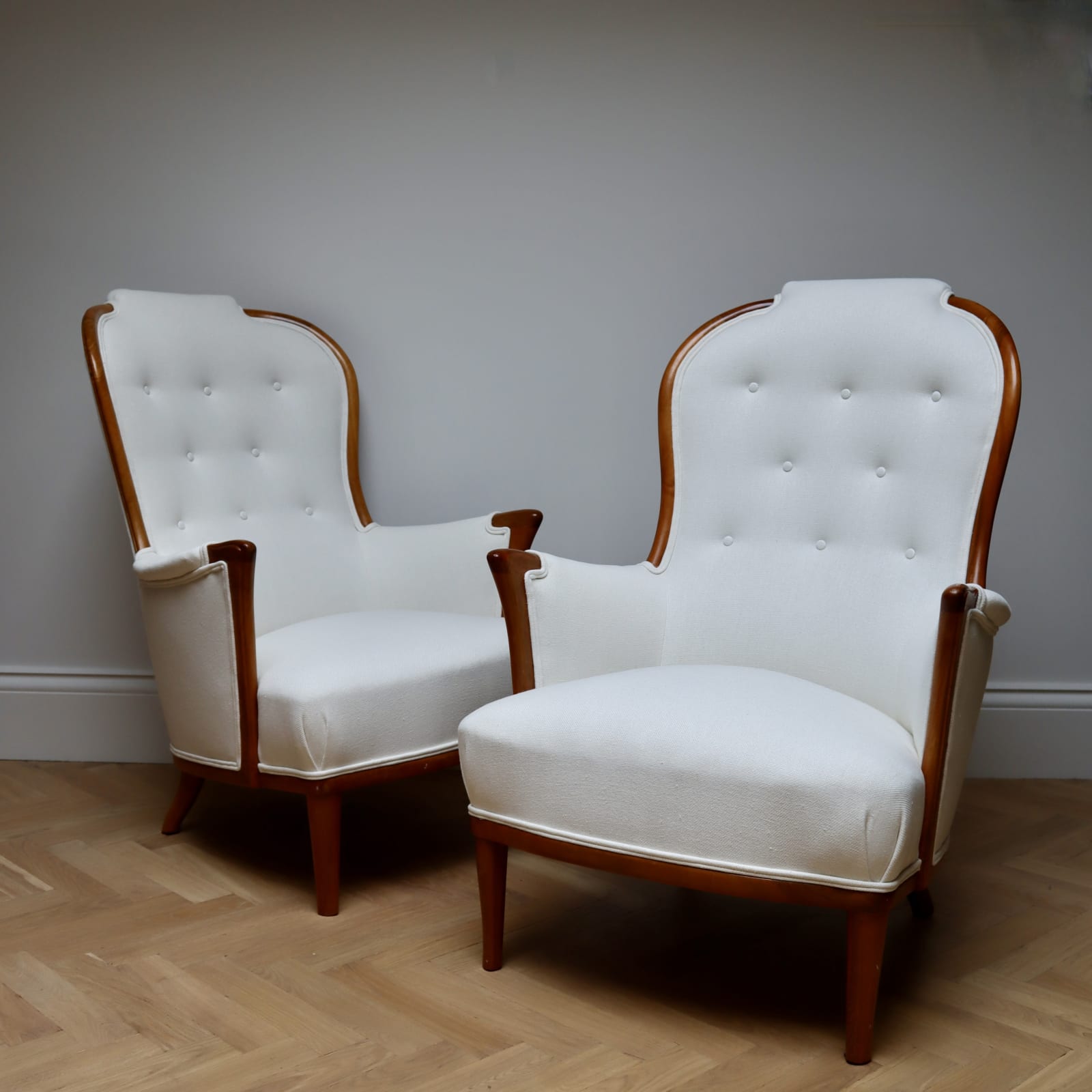 Carl Malmsten, A Pair of Vår Fru Armchairs, 1963