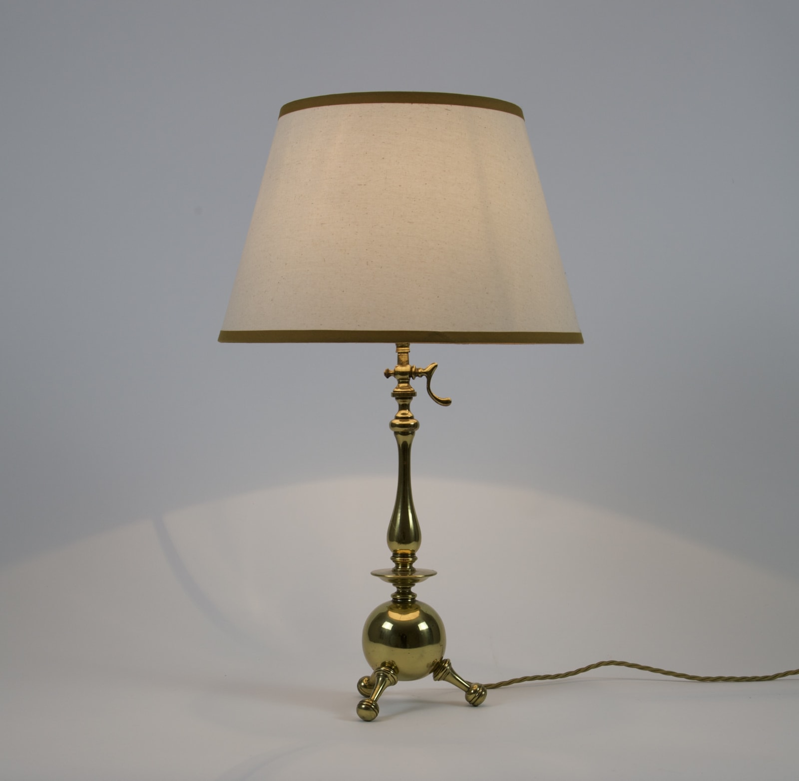English, A Brass Tripod Table Lamp, Circa 1910