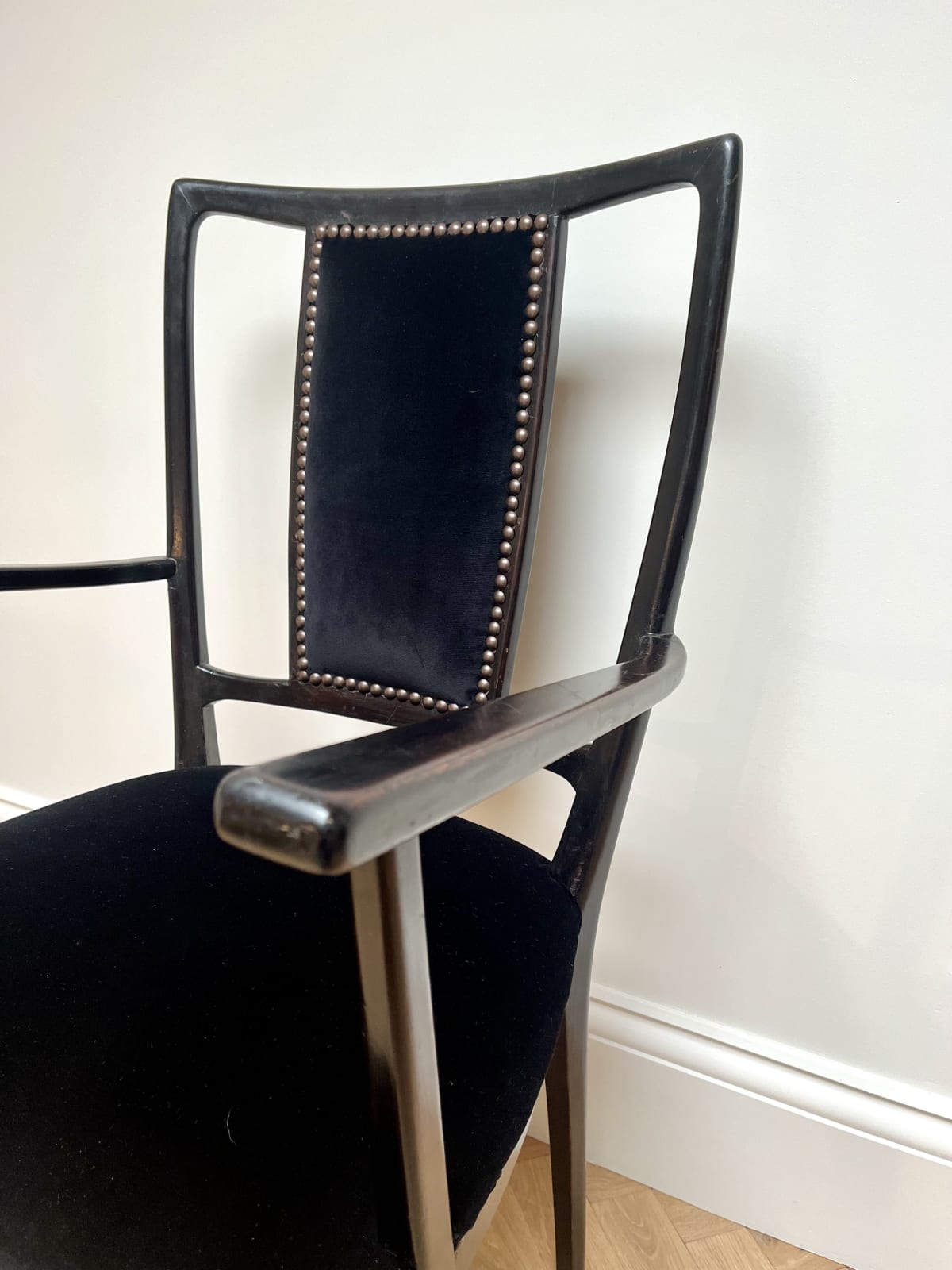 Italian, A Pair of Ebonized Armchairs, Circa 1950s