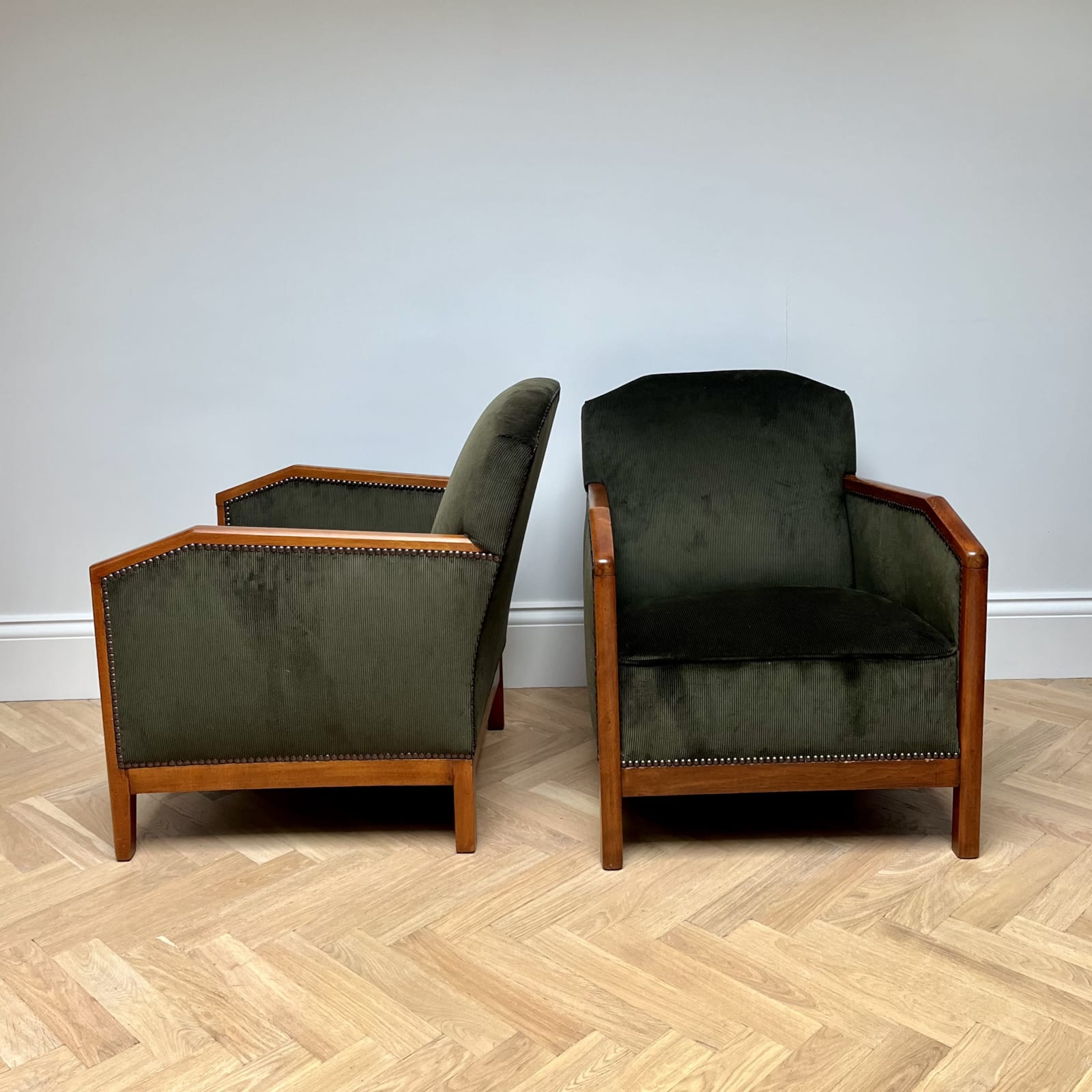 French, A Pair of Art Deco Armchairs, Circa 1940s