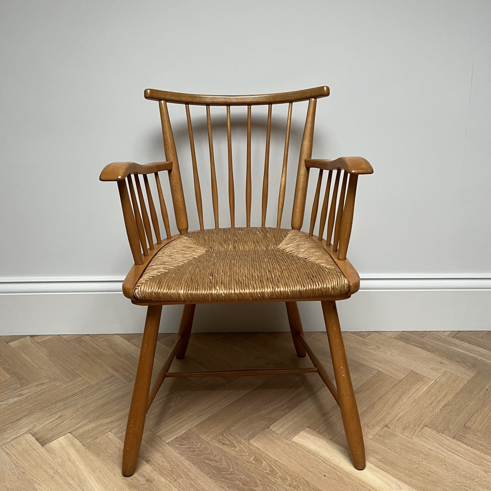 Arno Lambrecht , Armchair with Wicker Seat, Circa 1950s