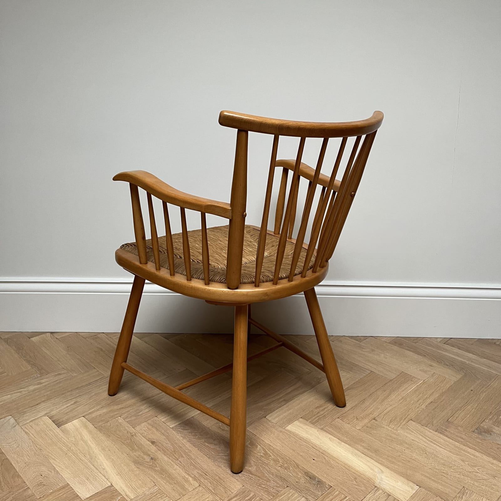 Arno Lambrecht , Armchair with Wicker Seat, Circa 1950s
