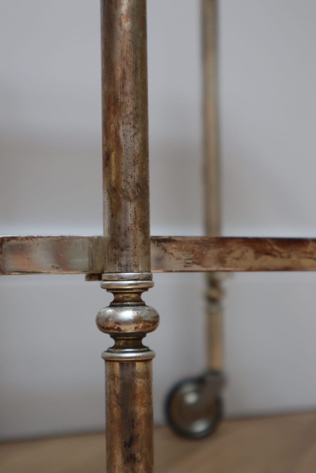 Italian, A Pair of Small Silver Metal Side Tables, Midcentury