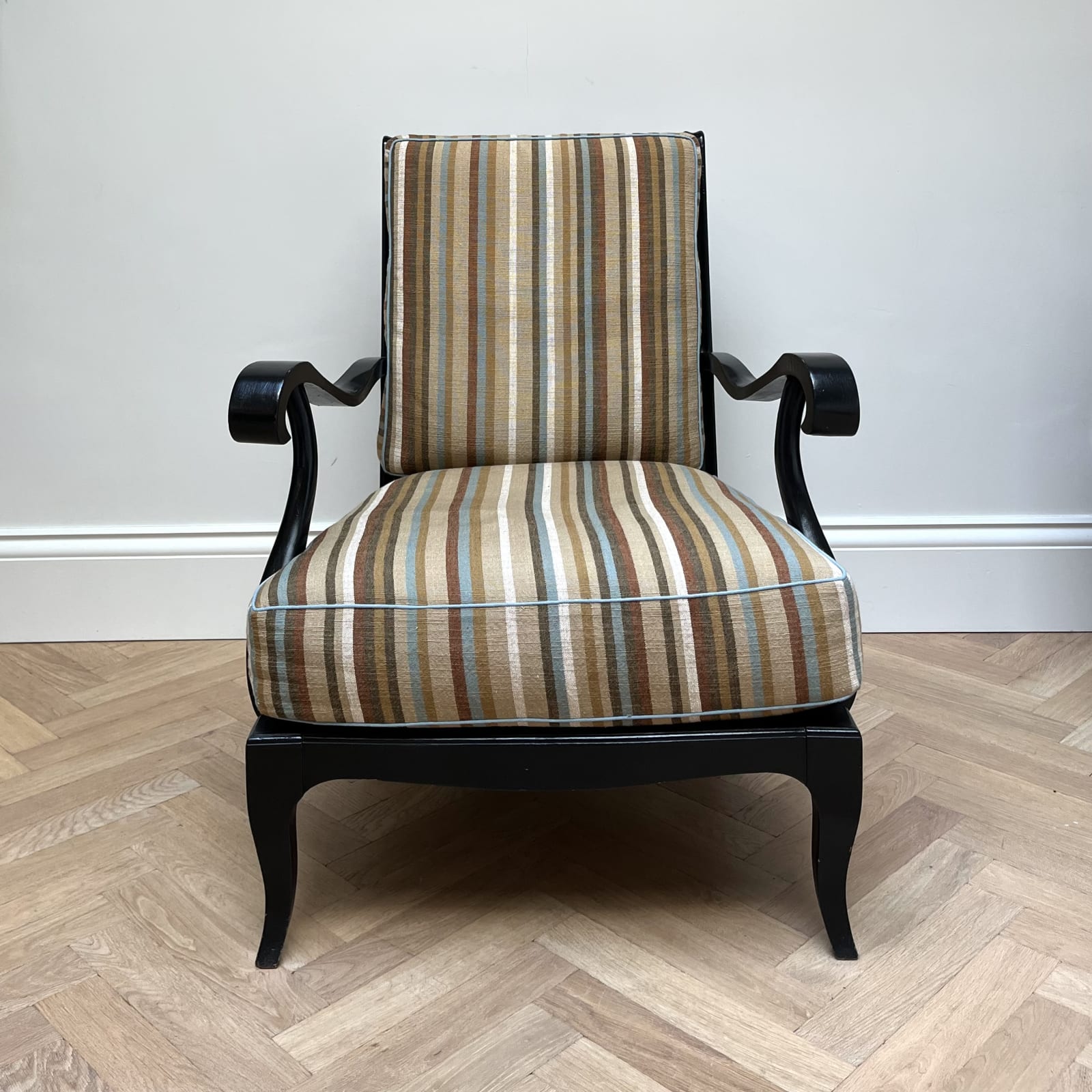 Italian, A Pair of Ebonized Armchairs, Circa 1950s