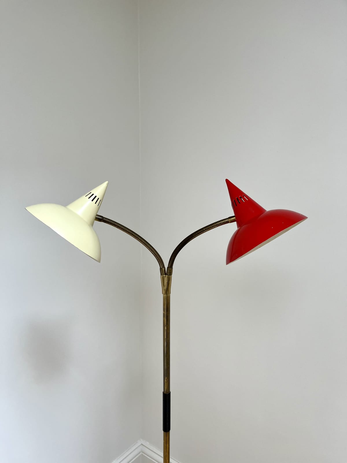 Italian, A Double Light Adjustable Floor Lamp, circa 1960s