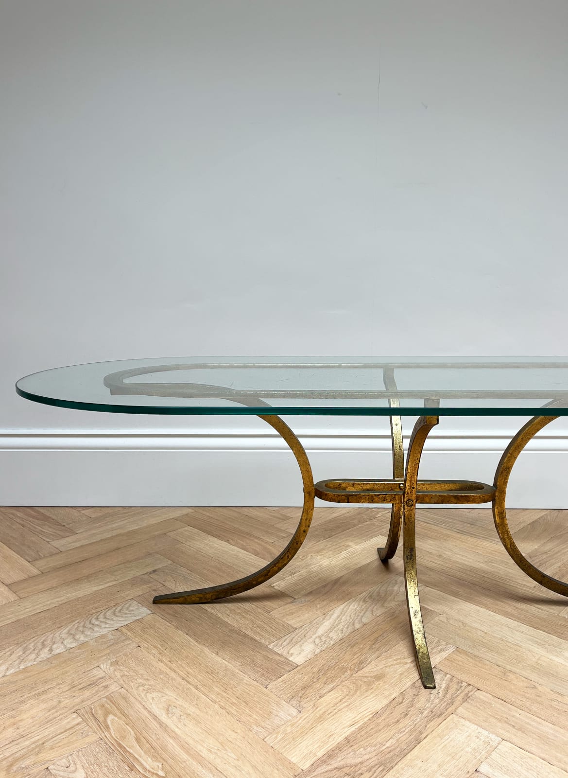Robert Thibier, A Glass and Metal Coffee Table, 20th century