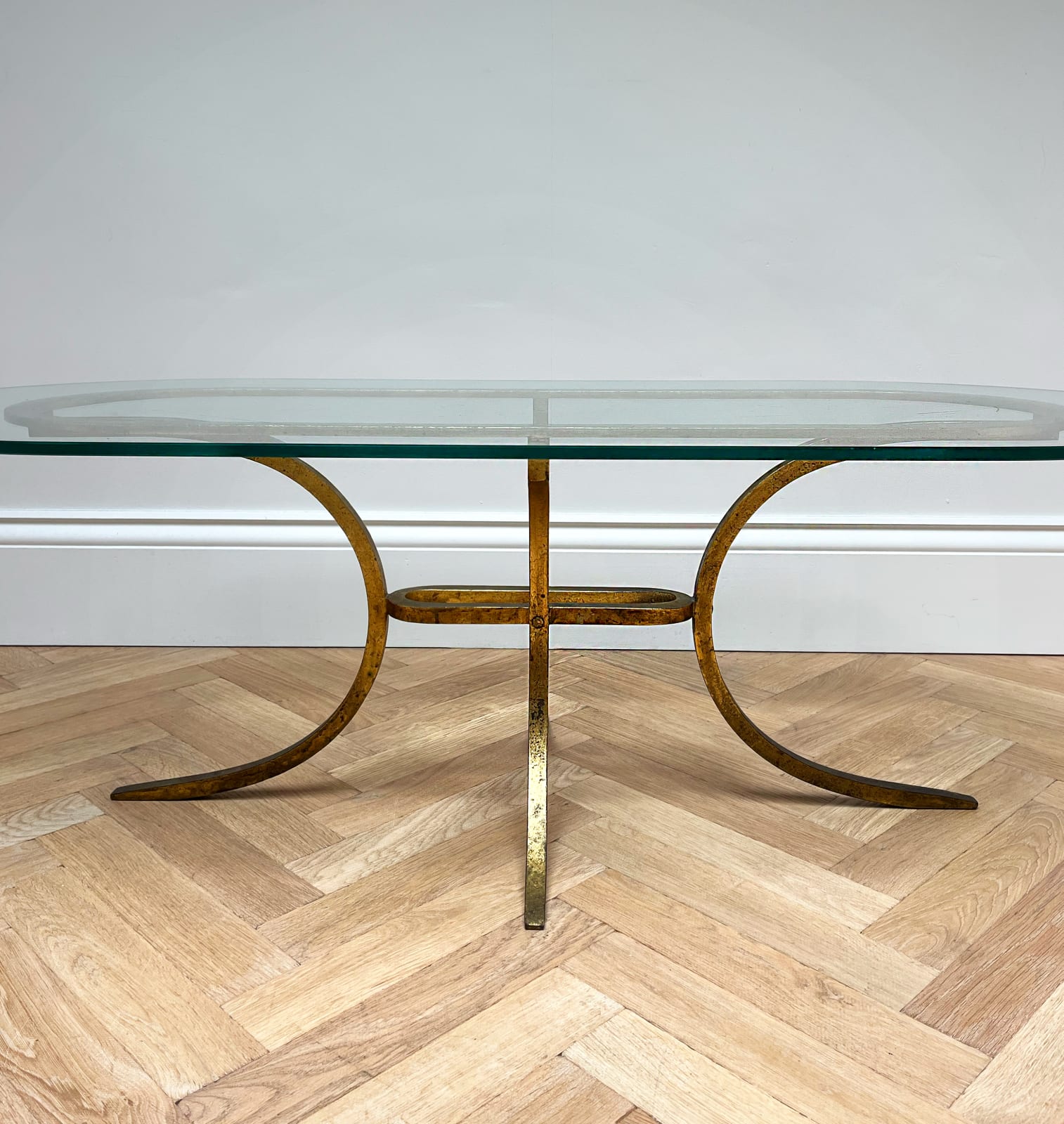 Robert Thibier, A Glass and Metal Coffee Table, 20th century