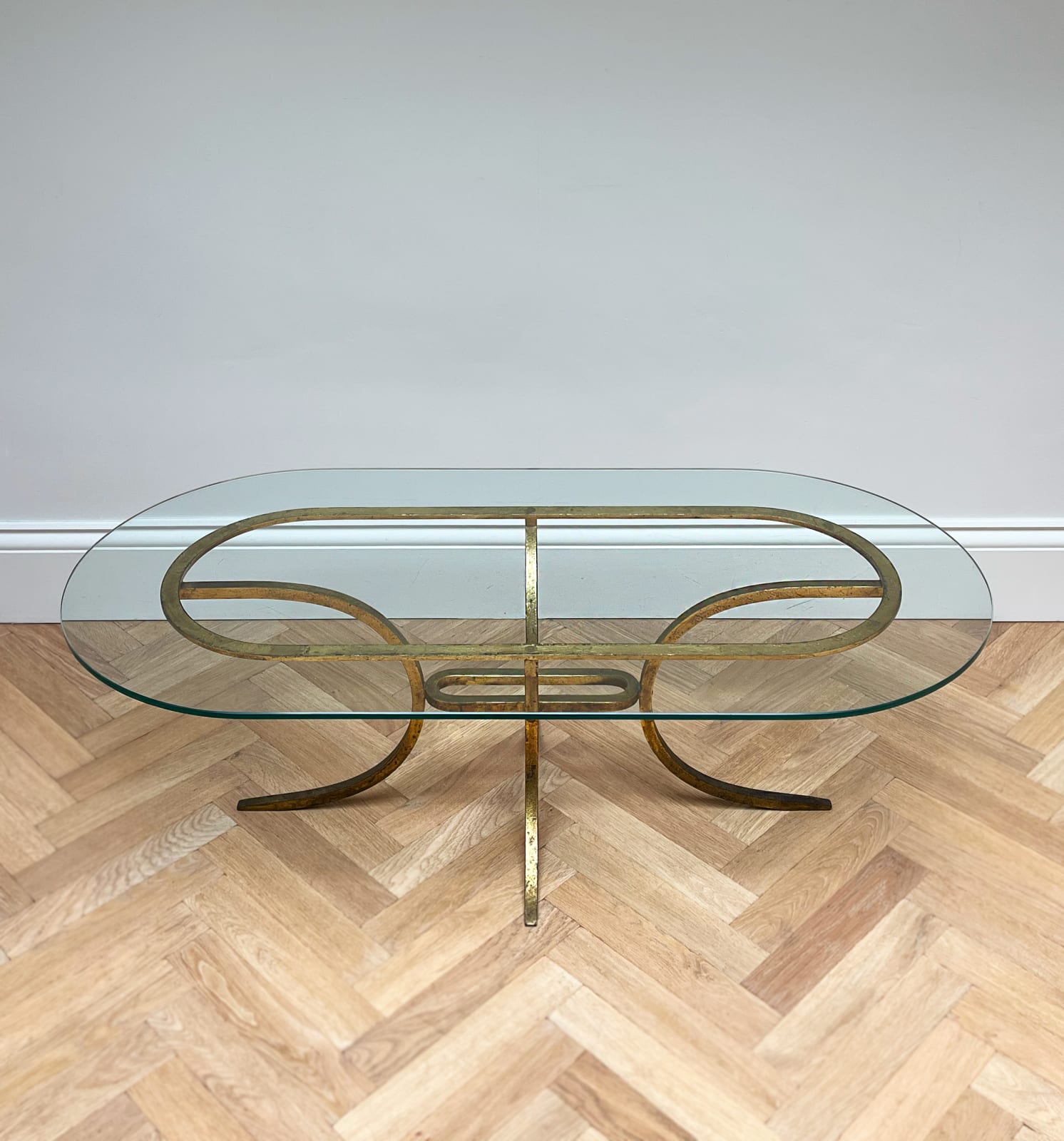 Robert Thibier, A Glass and Metal Coffee Table, 20th century