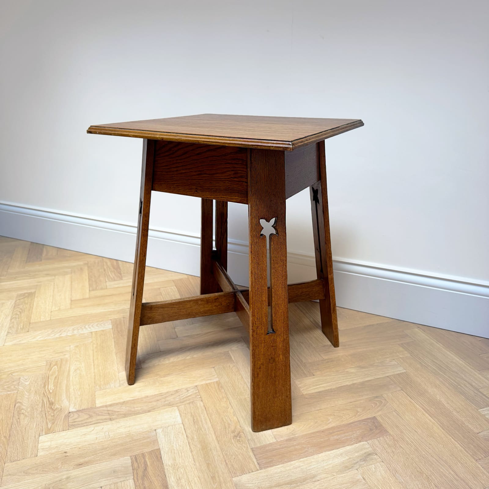 English, A Square Oak Side Table, Circa 1940s