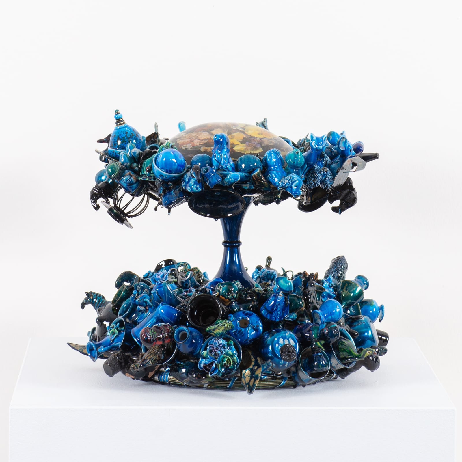 Stephané Conradie Vanitas II, 2021 Mixed media relief assemblage with enamel and epoxi resin 40 x 35 x 34 cm