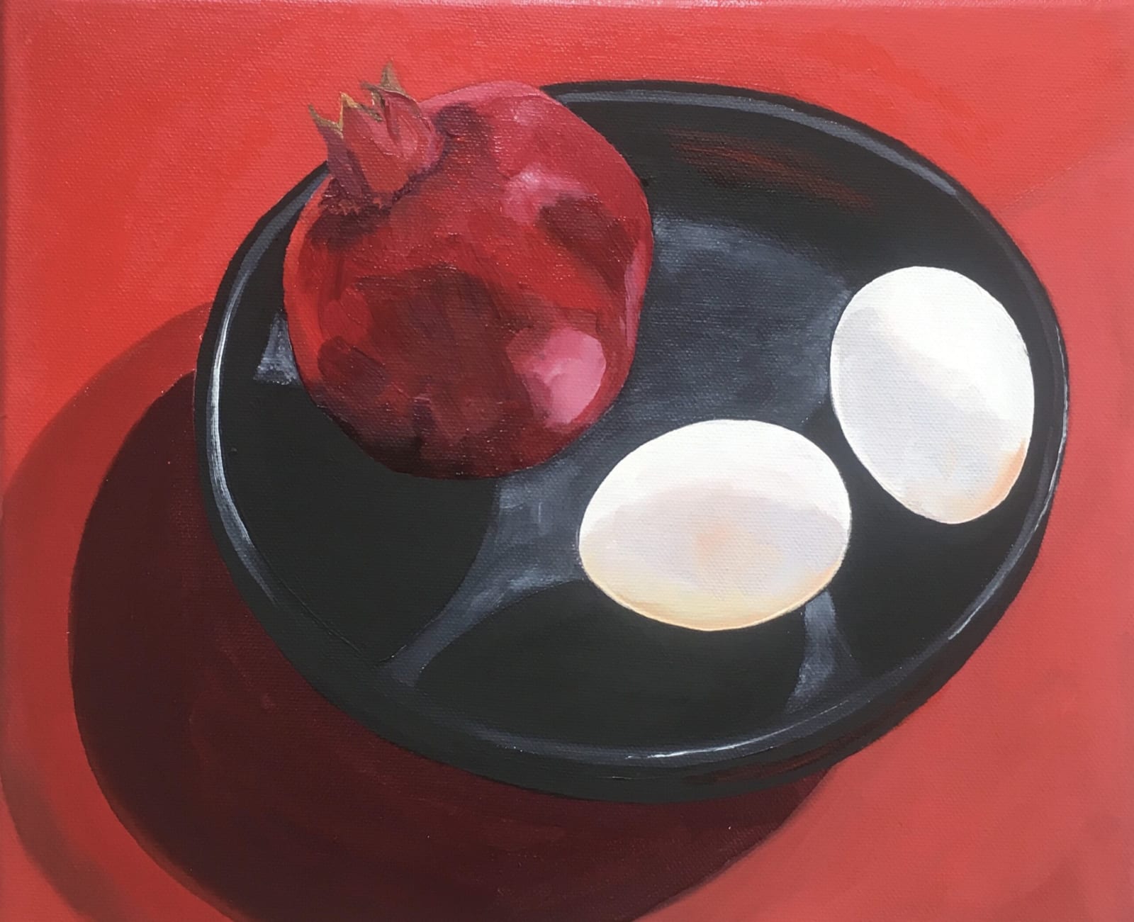 Flan Flanagan Red, Black & White On Red - Pomegranate & Duck Eggs, 2019