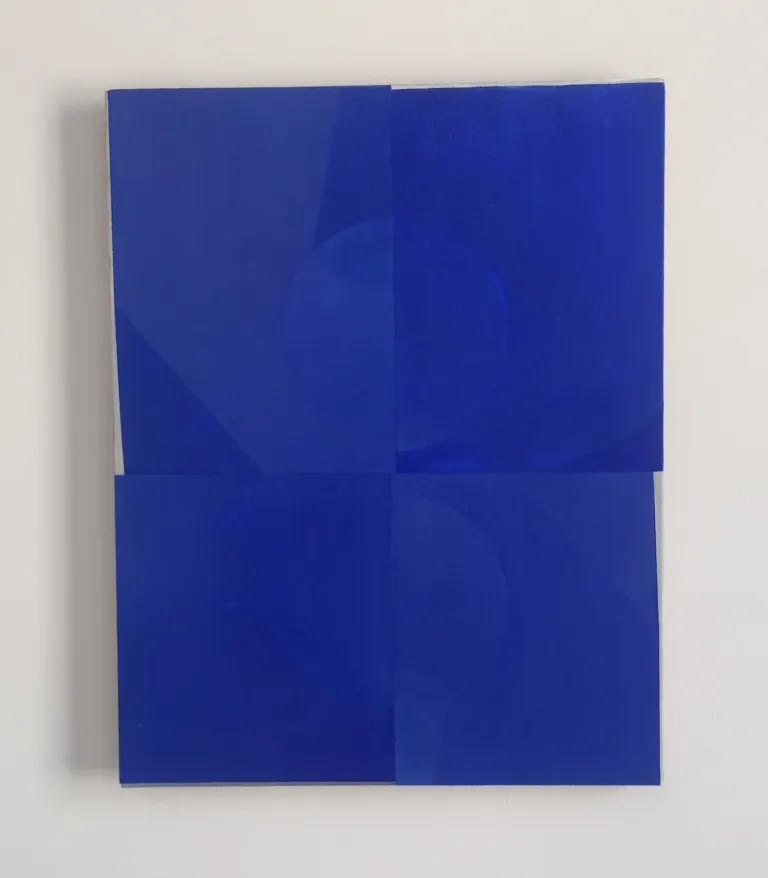 Nathlie Provosty, “Resonance II” (2016), oil on linen, 19 x 15 in (photo by the author for Hyperallergic)