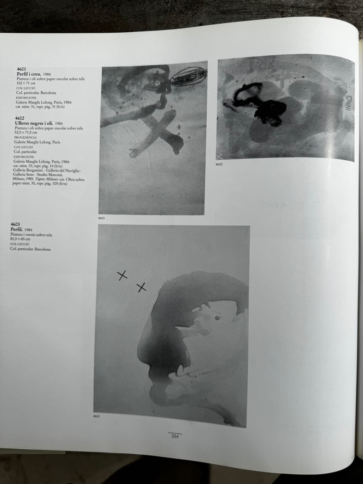 ANTONI TAPIES, Ulleres negres i oli, 1984