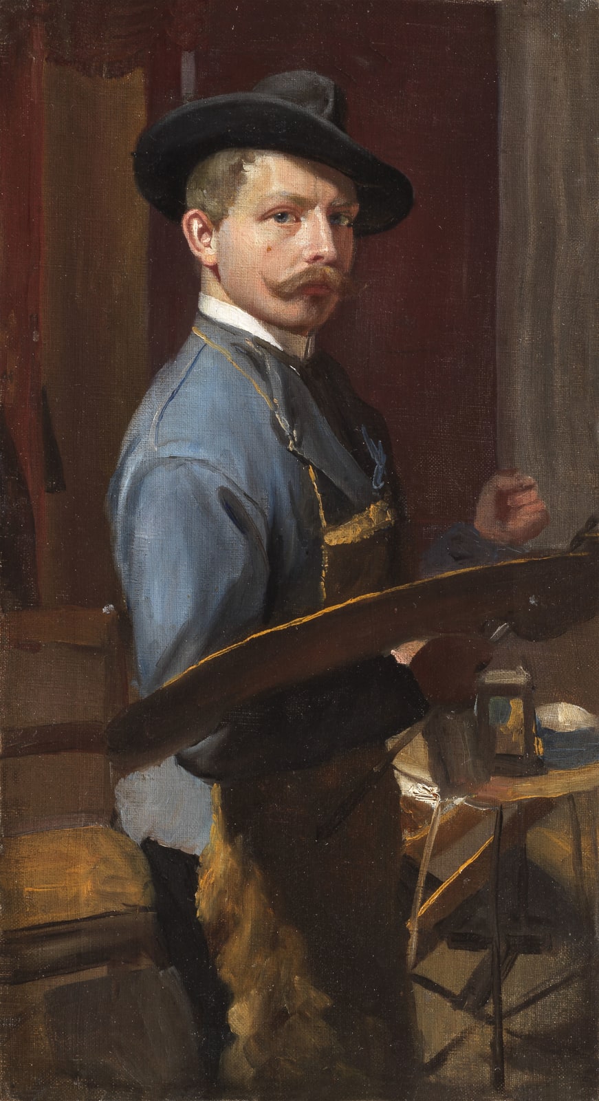 German School, Self-Portrait of the Artist in his Studio, around 1880