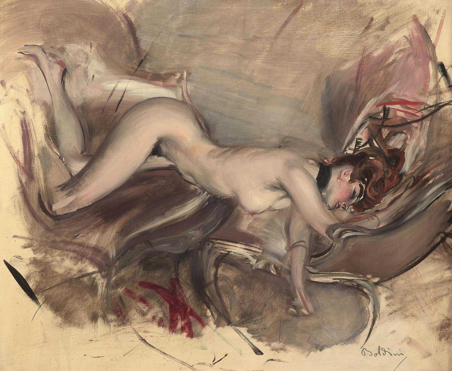 GIOVANNI BOLDINI, Nude Young Woman, c. 1890