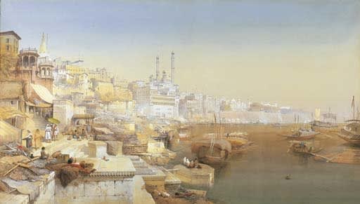 Thomas Charles Leeson ROWBOTHAM, The sacred town of Benares on the Ganges