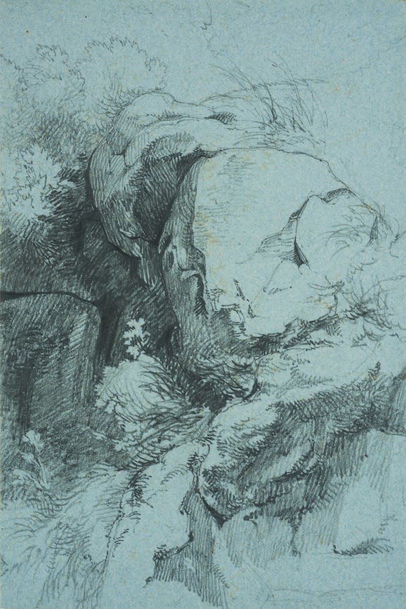 GIOVANNI BATTISTA CAMUCCINI, Studio di rocce, c. 1840