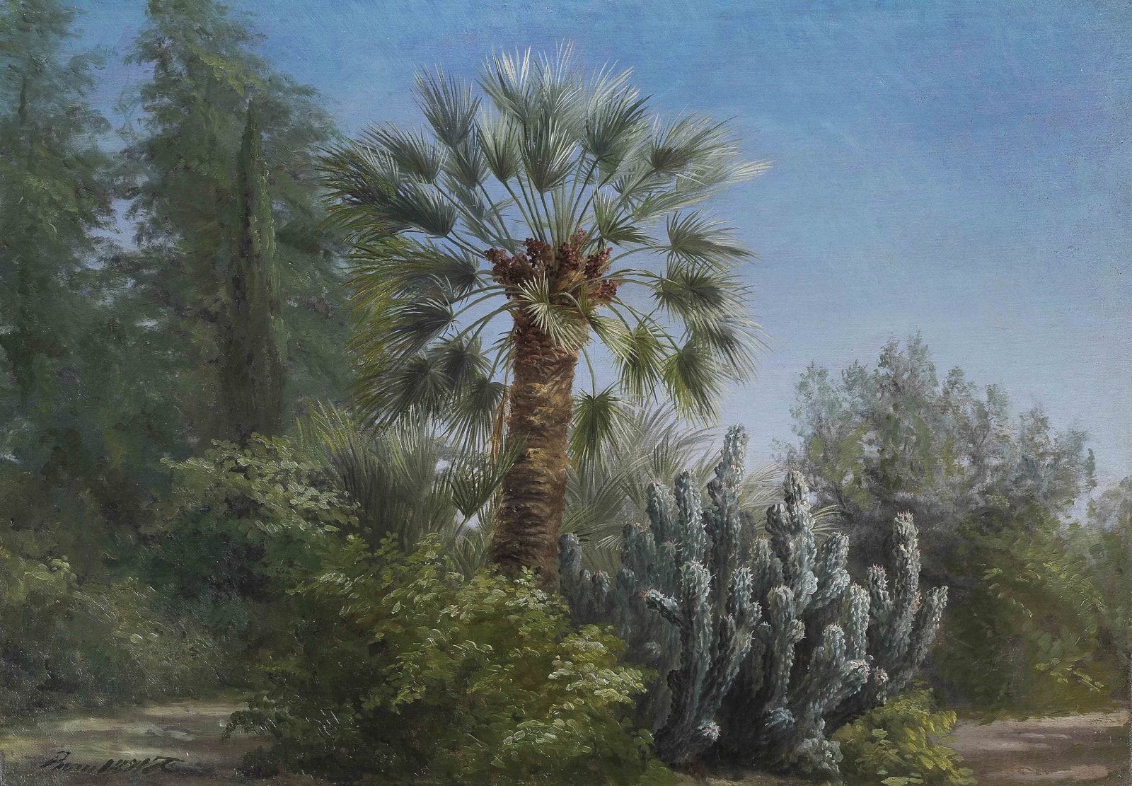 Anthonore CHRISTENSEN , Palmer ved Monte Pincio, Rom, 1871
