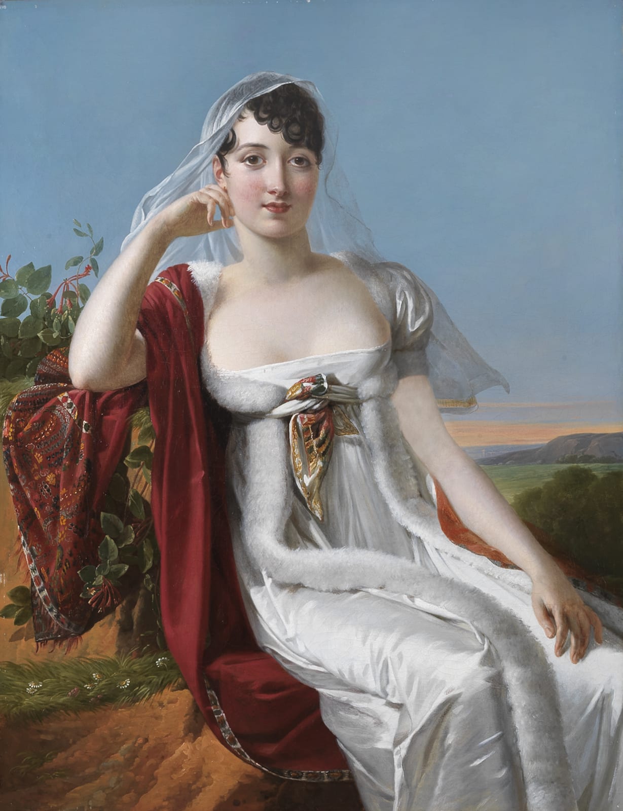 MARIE-GUILHELMINE BENOIST (born Leroux-Laville), Portrait of a Lady in a landscape, 1805-1810 ca.