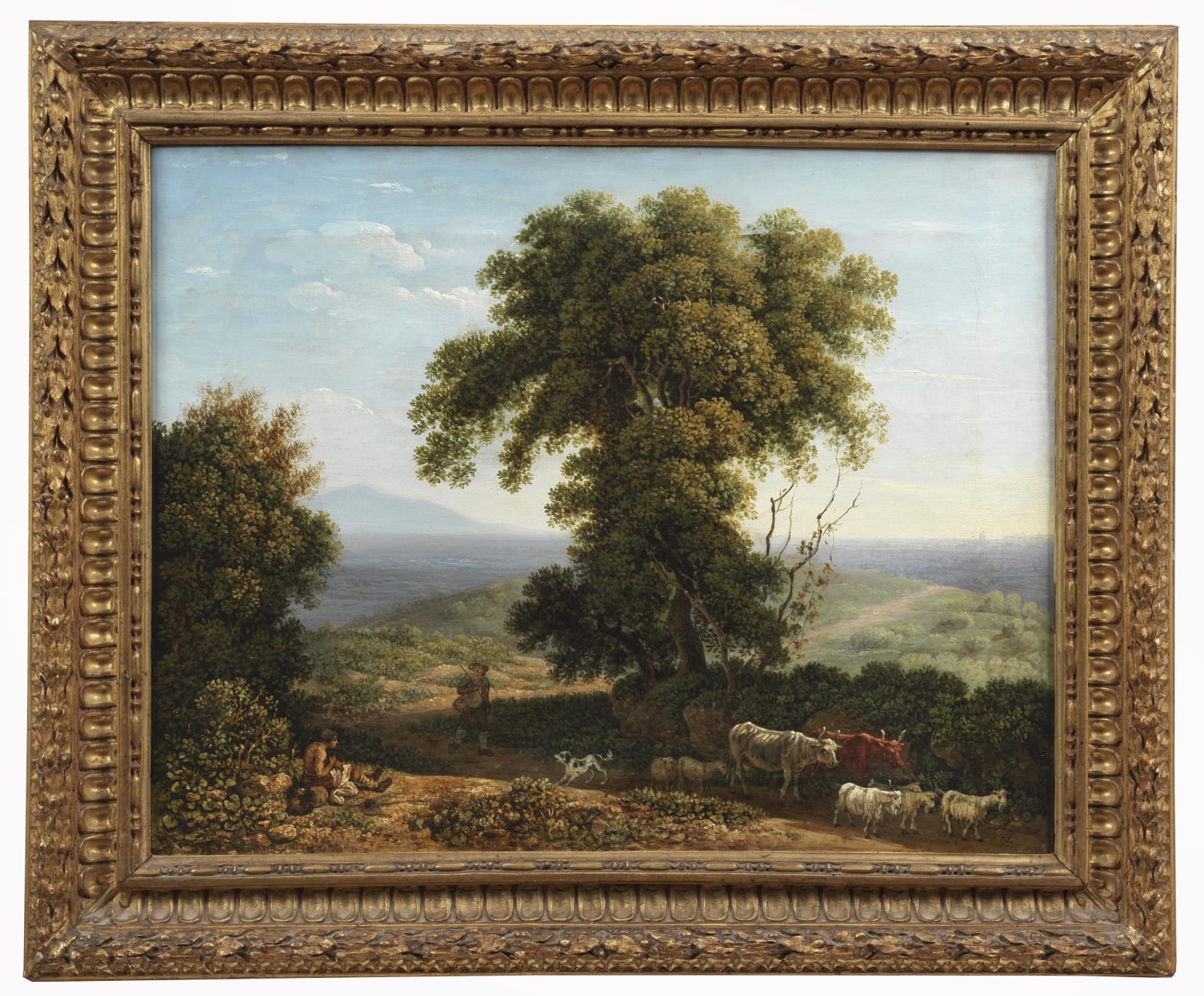 CARLO LABRUZZI, Landscape with large tree and herds. Landscape with road and wayfarers, c. 1780