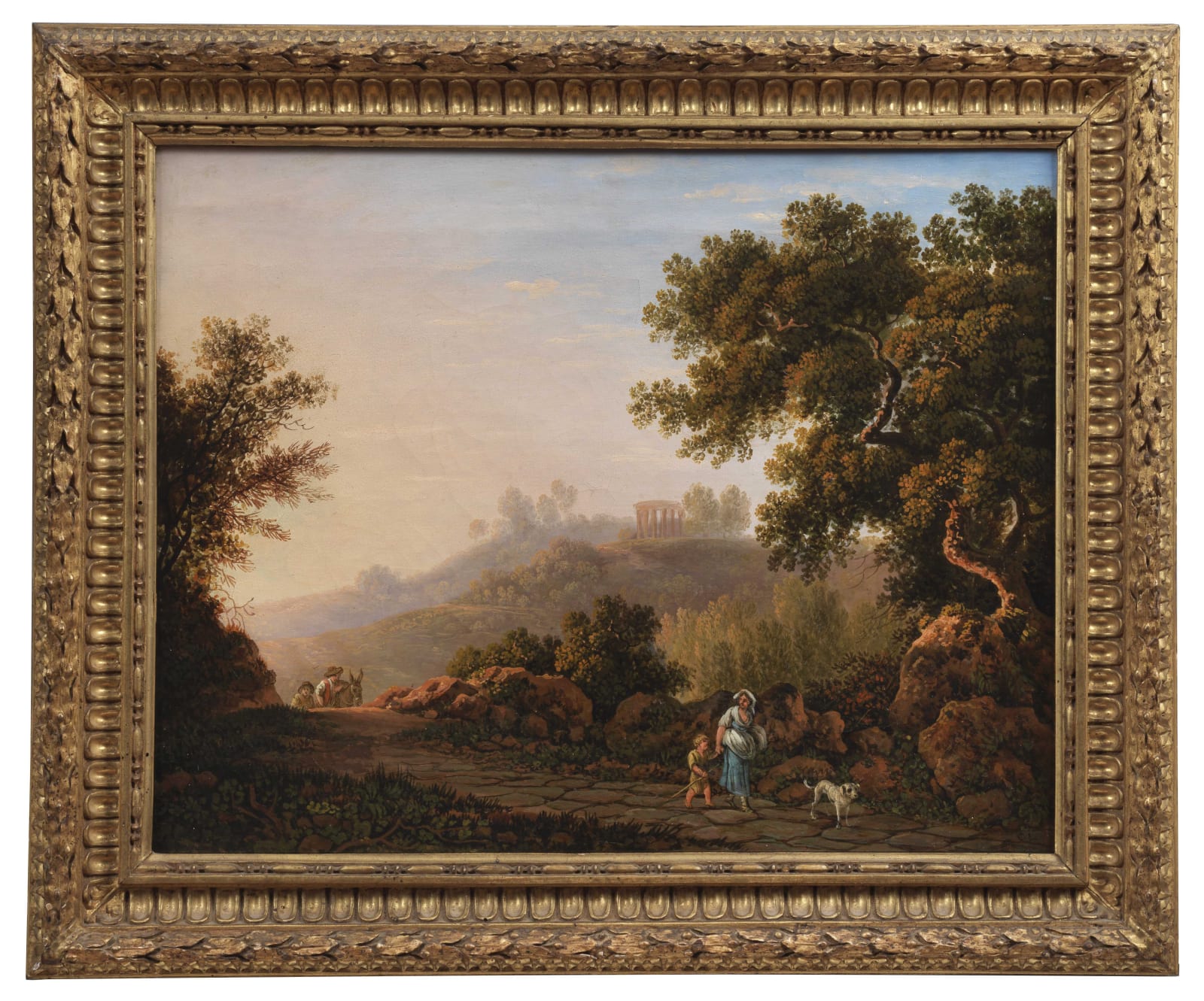 CARLO LABRUZZI, Landscape with large tree and herds. Landscape with road and wayfarers, c. 1780