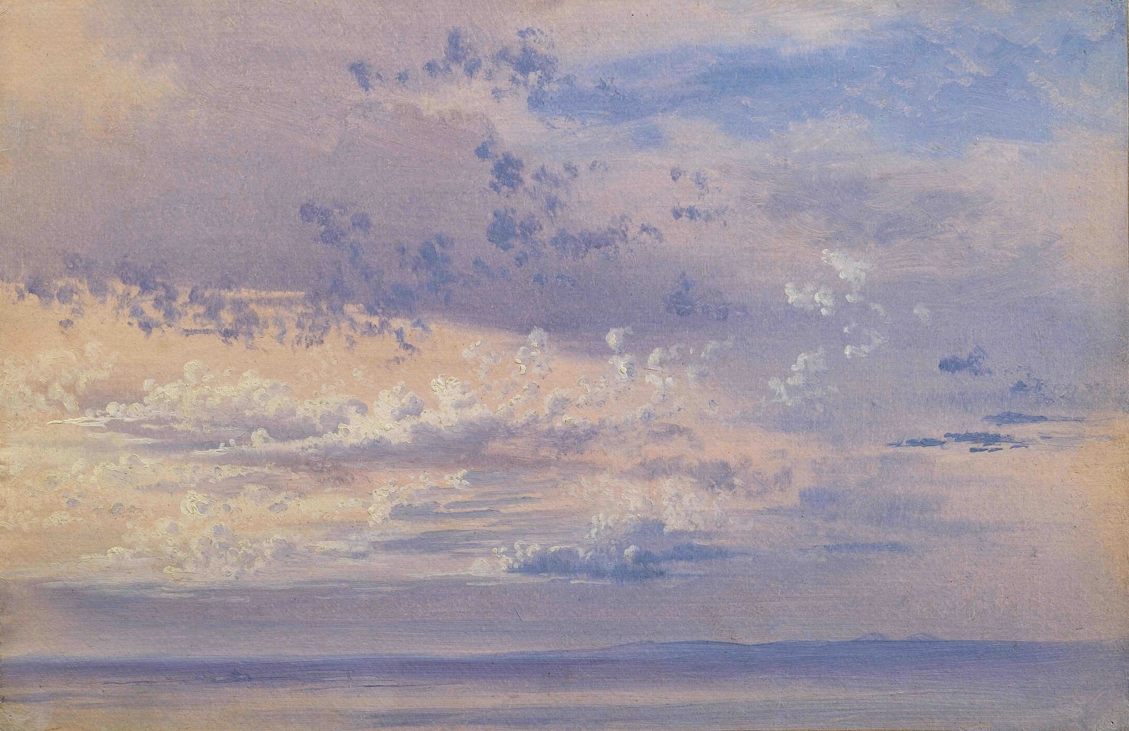 Johann Jakob FREY Dawn on the Pontine Shore oil on paper laid down on canvas