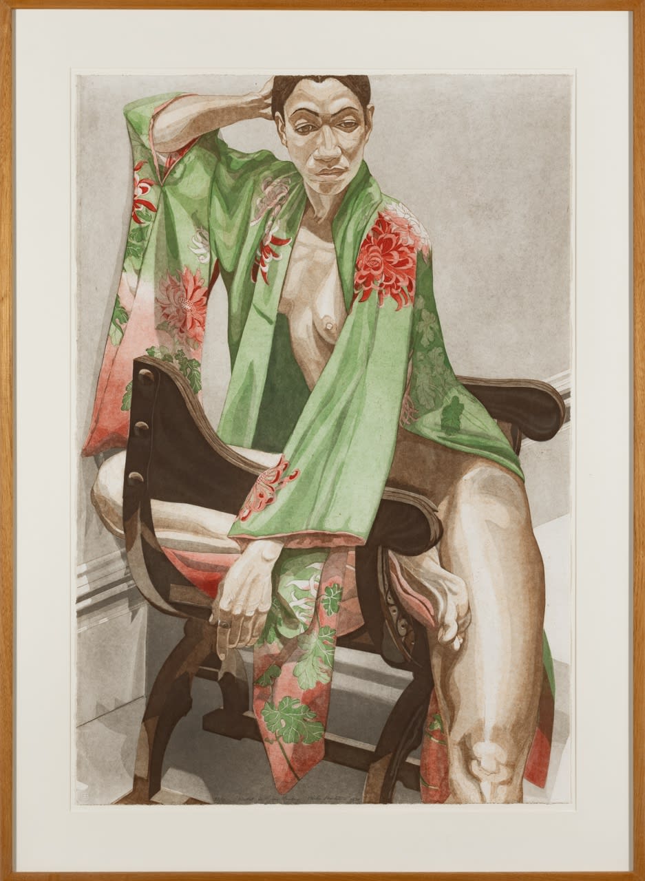 Philip Pearlstein, Model in Green Kimono, 1979