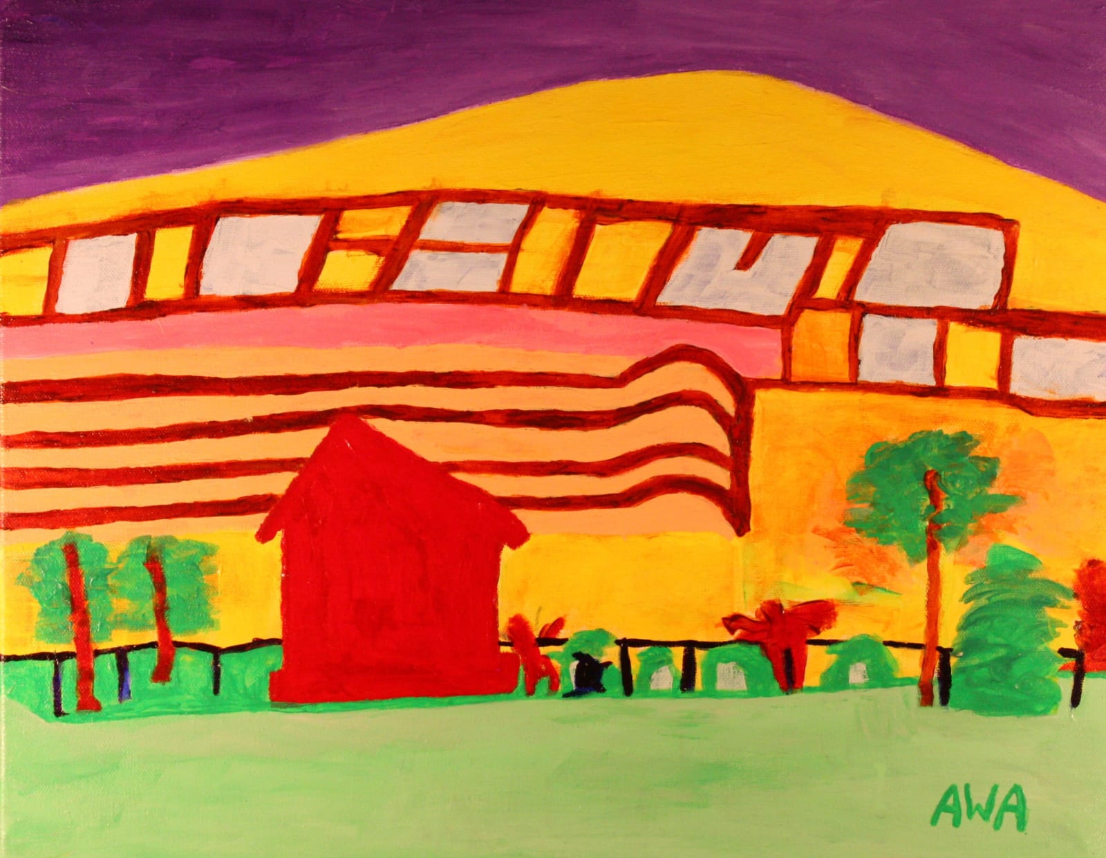 Anne Arnstein, Red Shed & Landscape, 2021