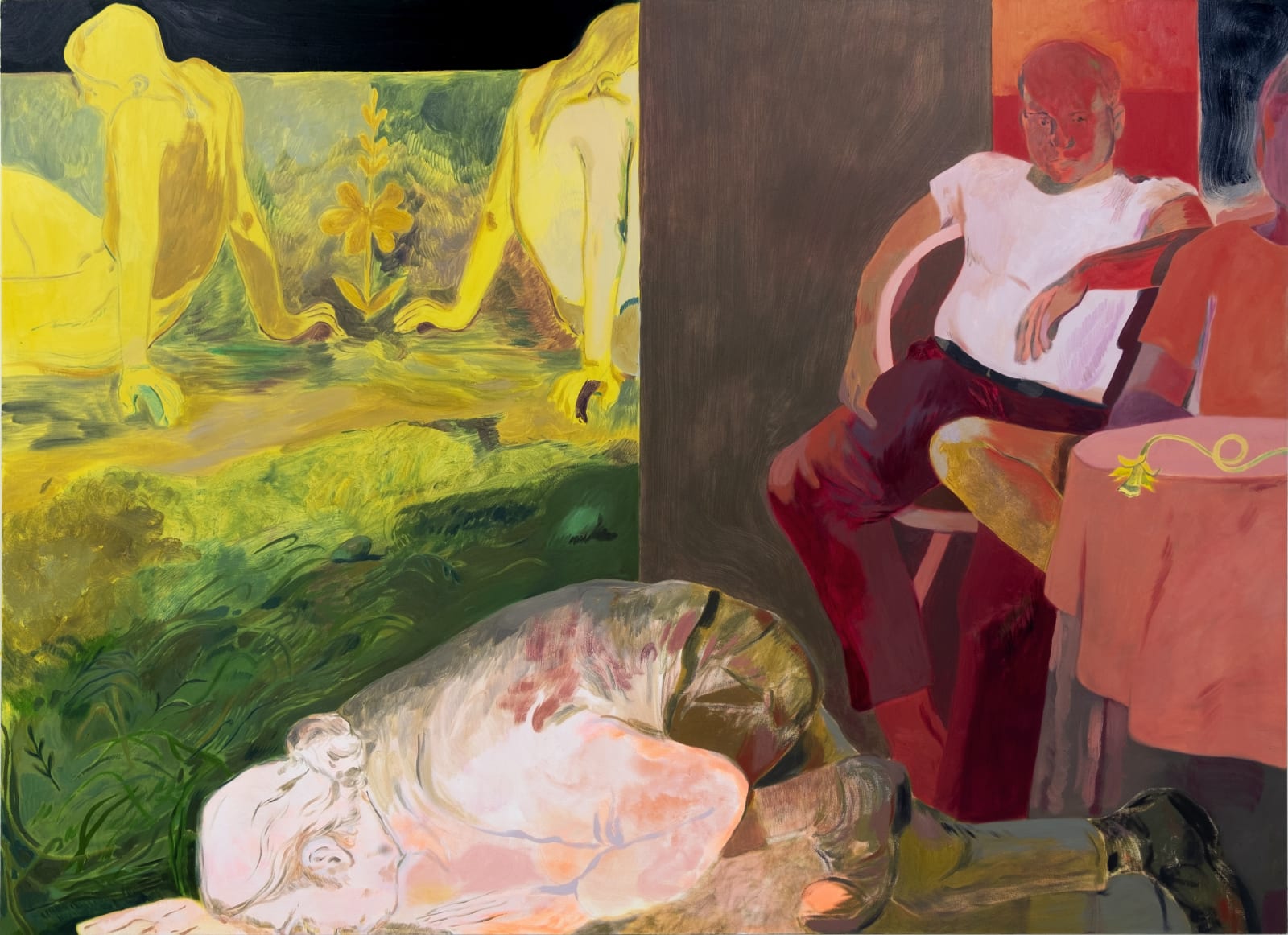 Anthony Cudahy, Under and behind (Narcissus on the table, mutant flower outside), 2020