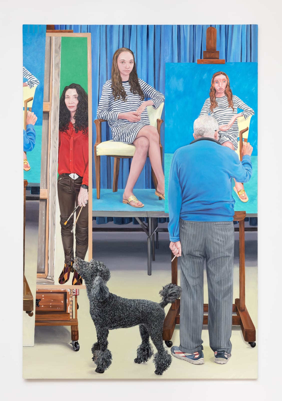 Brenda Zlamany, Self-Portrait Painting David Hockney Painting Oona, 2019