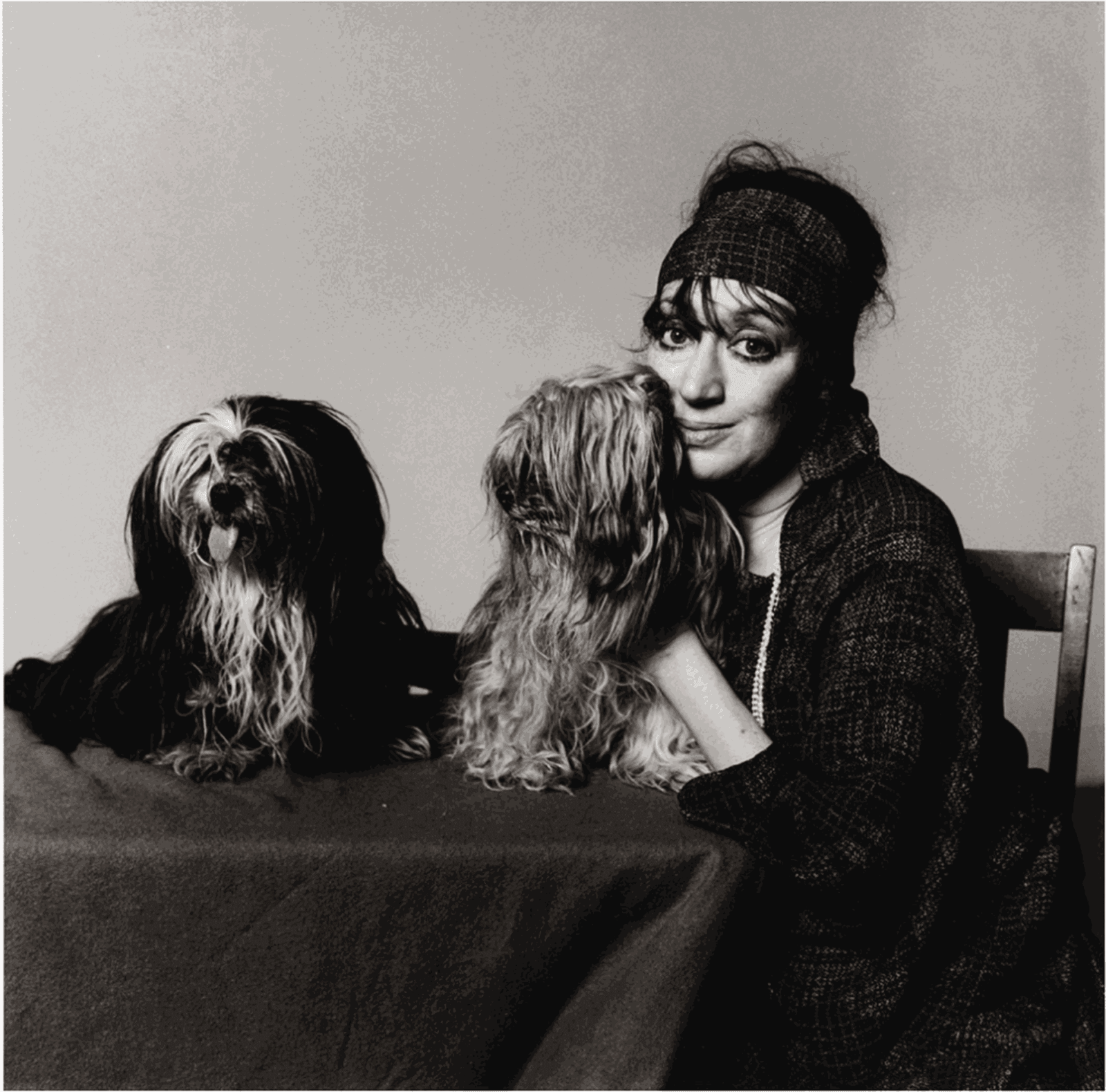 Peter Hujar, Constance Abernathy and Dogs, 1985
