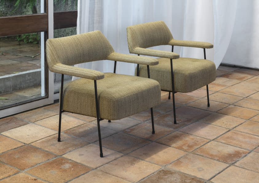 Joaquim Tenreiro, Armchairs with turned feet, 1960